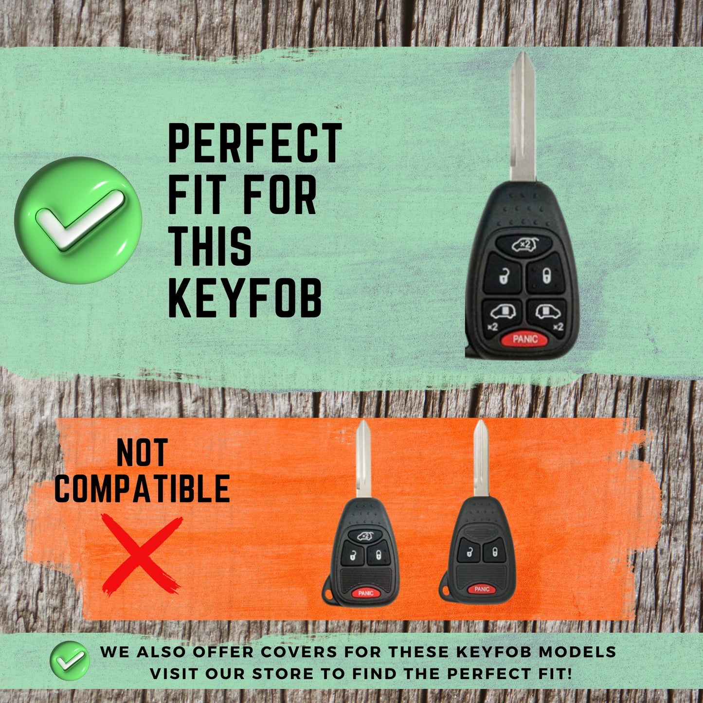CHRYSLER 6-Button Key Fob Cover for Sebring, Avenger - Tpu Remote Case