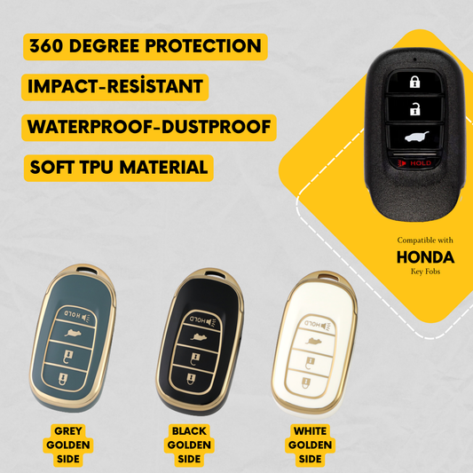 HONDA 4-Button Key Fob Cover for Civic, CR-V, HR-V - Tpu Remote Case