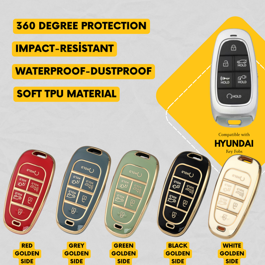 HYUNDAI 6-Button Key Fob Cover for Ioniq 5 - Tpu Remote Case