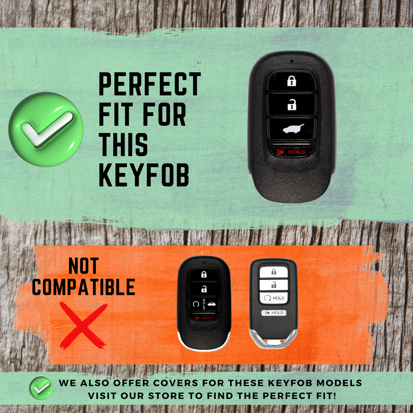 HONDA 4-Button Key Fob Cover for Civic, CR-V, HR-V - Tpu Remote Case