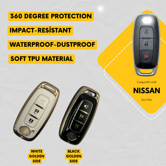 NISSAN-Compatible 3-Button Key Fob Cover for Ariya, Kicks, Pathfinder, Rogue – TPU Remote Case