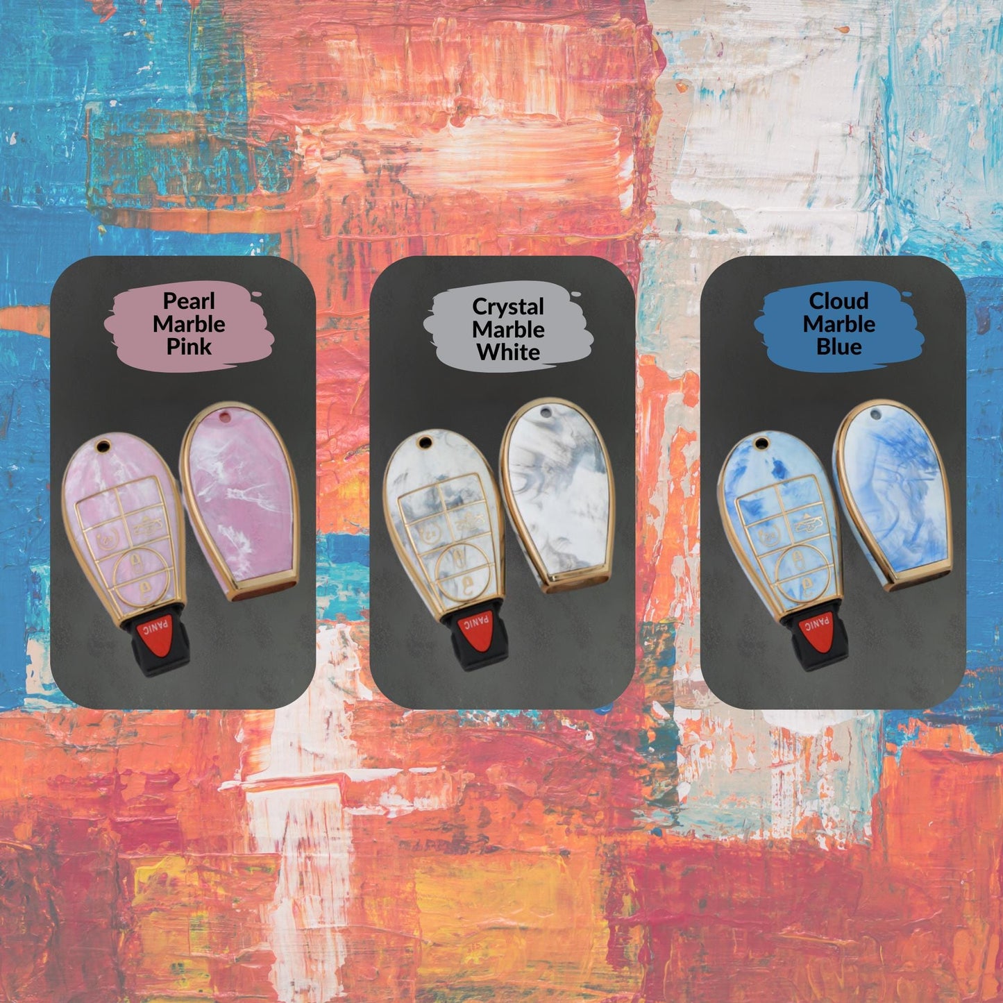 DODGE 5-Button Key Fob Cover for Dart, Challenger, Charger - Tpu Smart Key Case
