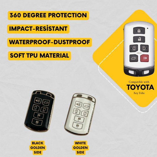 TOYOTA 6-Button Compatible Key Fob Cover for Sienna - Tpu Remote Case
