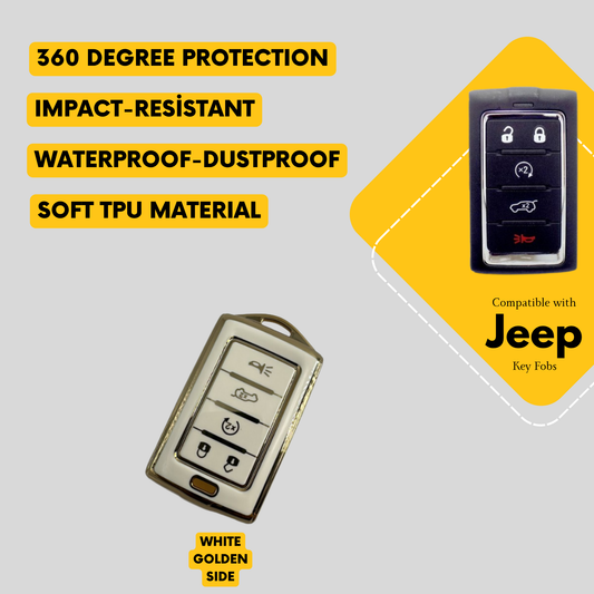 JEEP 5-Button Compatible Key Fob Cover for Grand Cherokee, Wagoneer - Tpu Remote Case