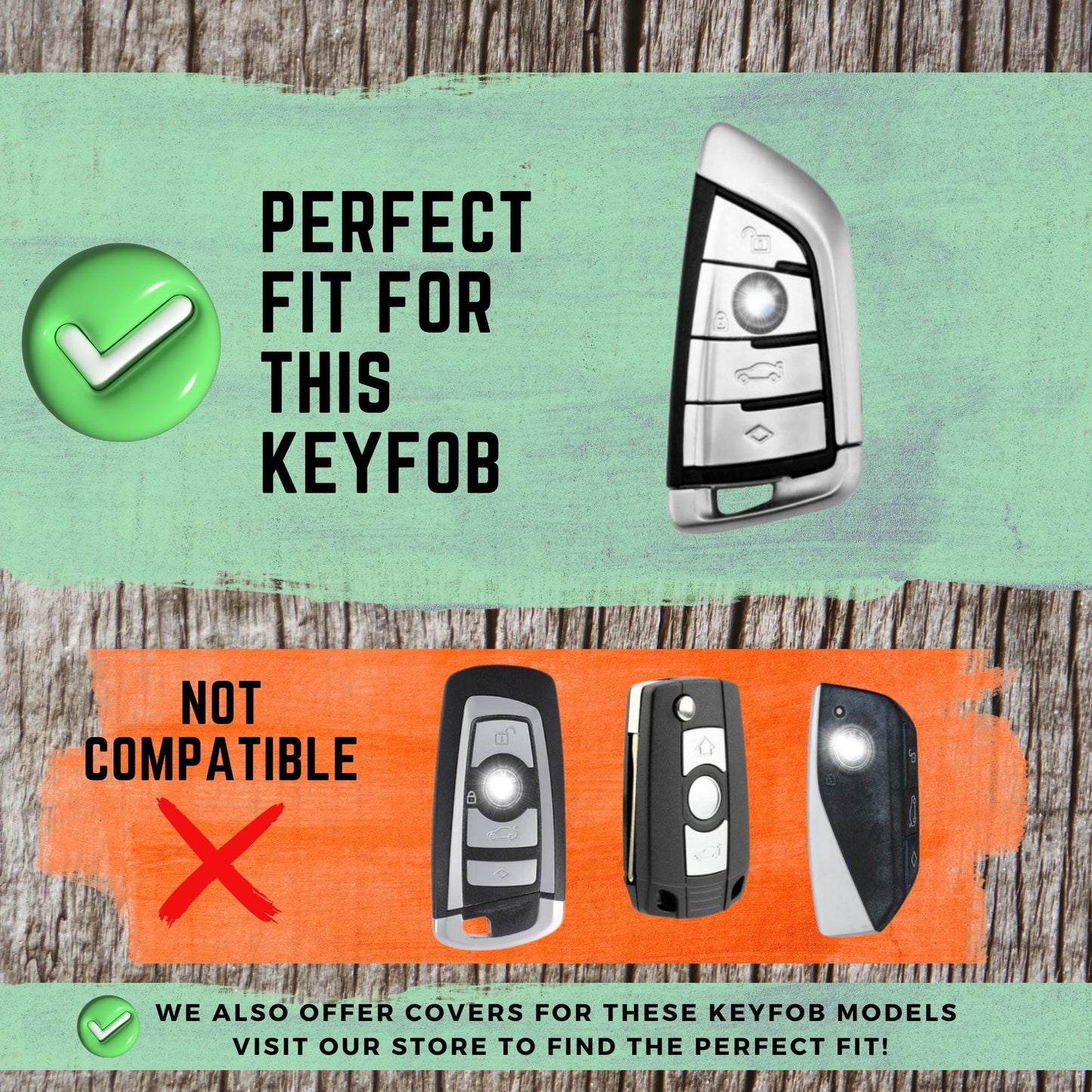 BMW 4-Button Key Fob Cover for 3, 5, 7 Series, X3, X5, X6