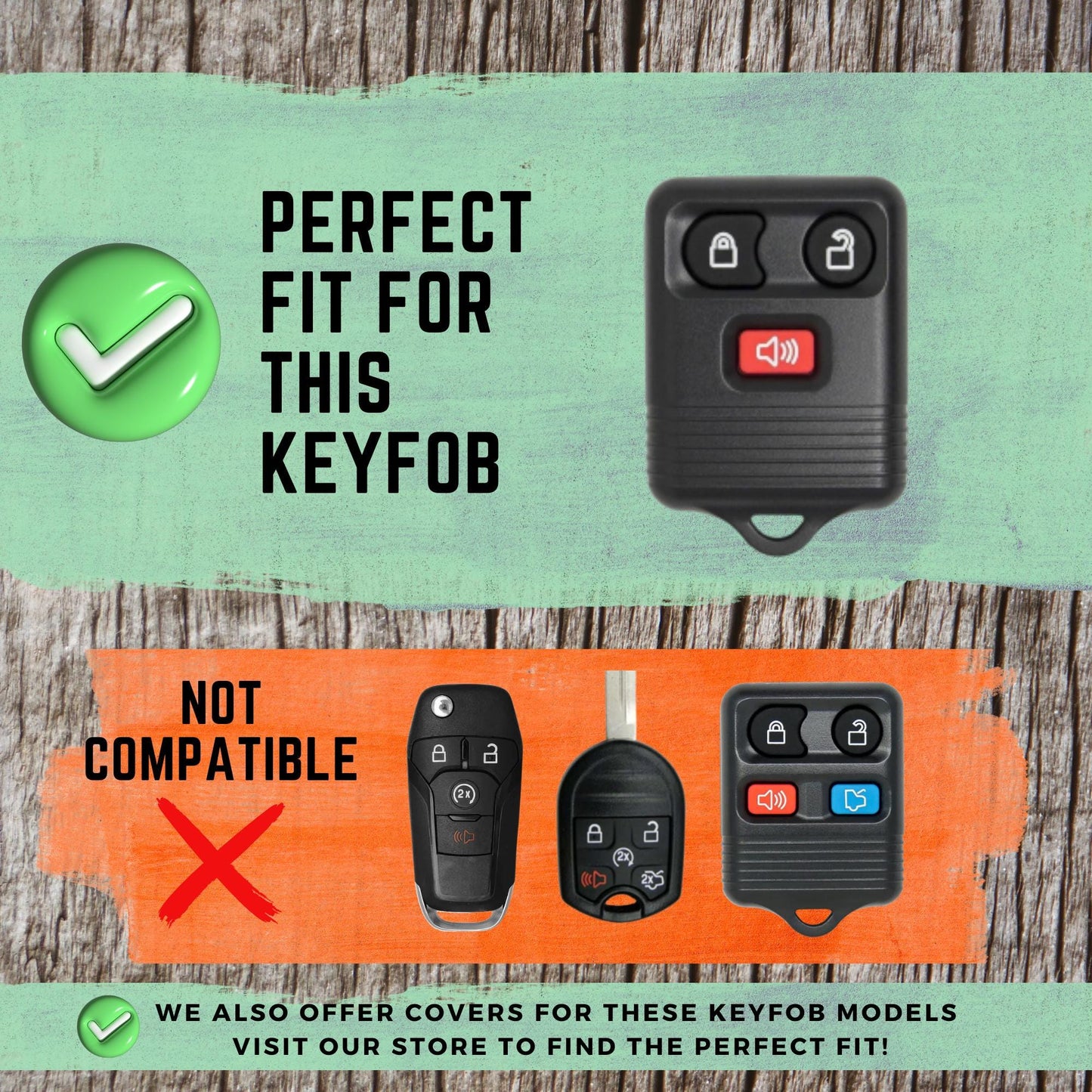 FORD 3-Button Key Fob Cover for F-Series, Ranger, Econoline, Navigator, Mazda B-Series - Tpu Smart Case