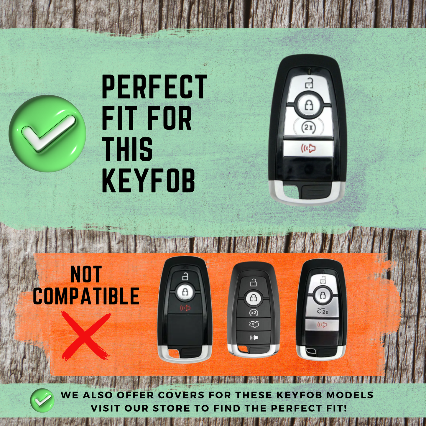 4-Button Silicone Key Fob Cover Compatible with Ford Edge Explorer Ranger Maverick Escape | TPU Smart Key Case | Aftermarket