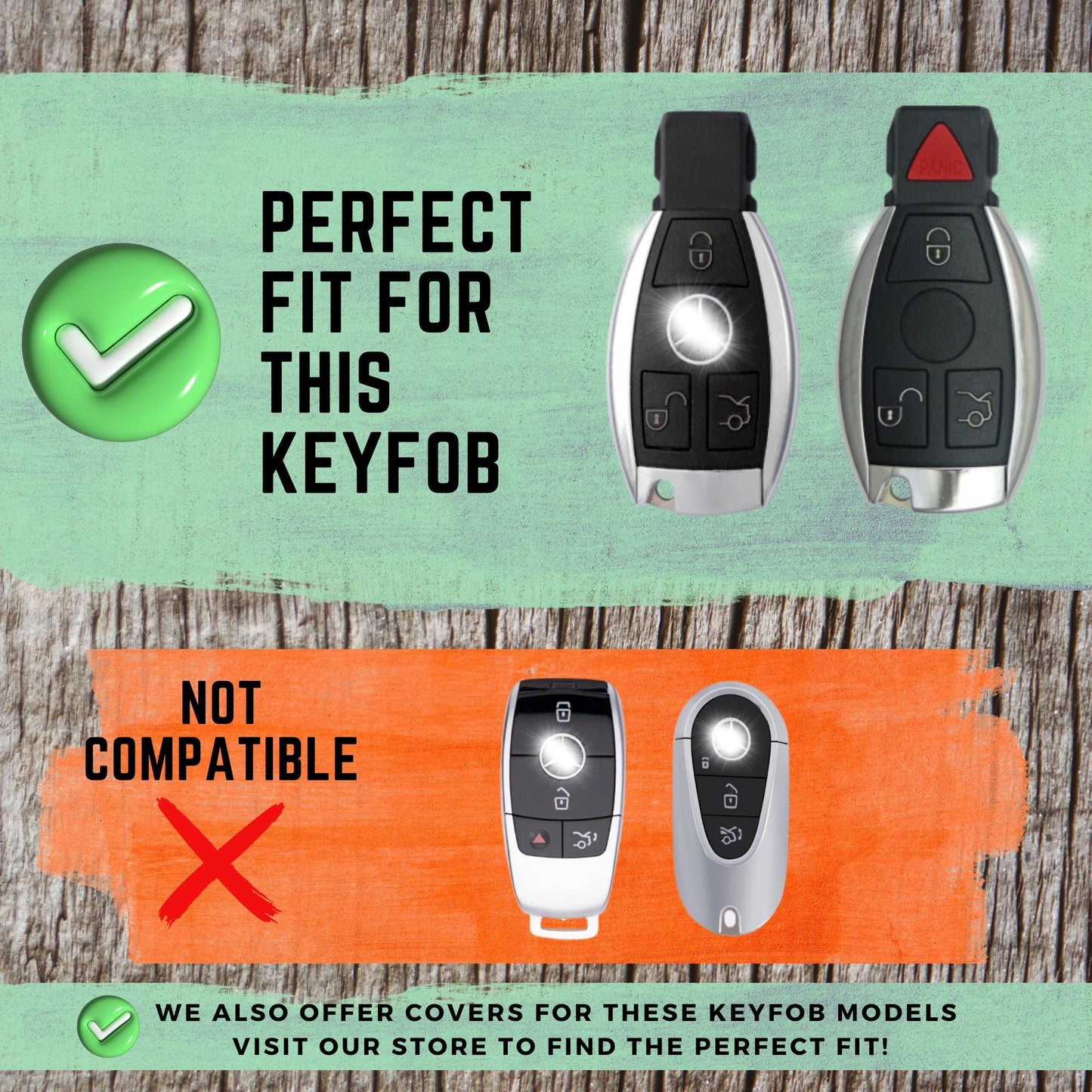 MERCEDES BENZ 3-Button Key Fob Cover for 300, C, E, S, G, M, R, SL, Sprinter - Tpu Remote Case