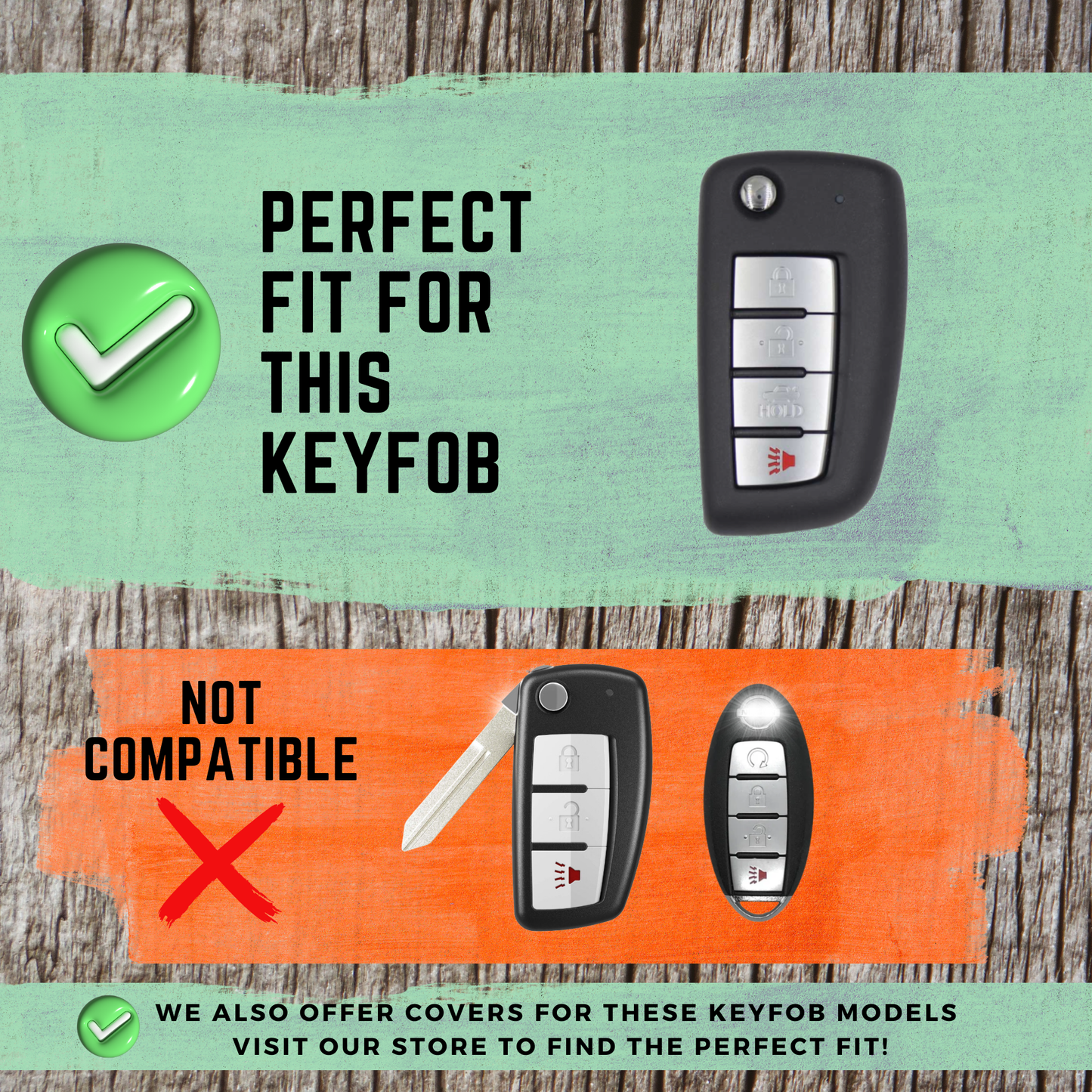 NISSAN INFINITI Compatible 4-Button Flip Key Fob Cover for Altima, 350Z, Armada, FX35, G35 - Tpu Remote Case