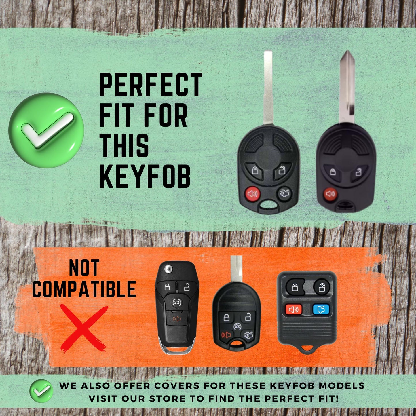 FORD 4-Button Key Fob Cover for Fusion, Edge, Flex, Focus, Escape, Taurus, Mustang - Tpu Smart Case