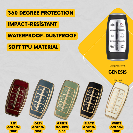 GENESIS 6-Button Key Fob Cover for GV70, G80, GV80 - Tpu Remote Case