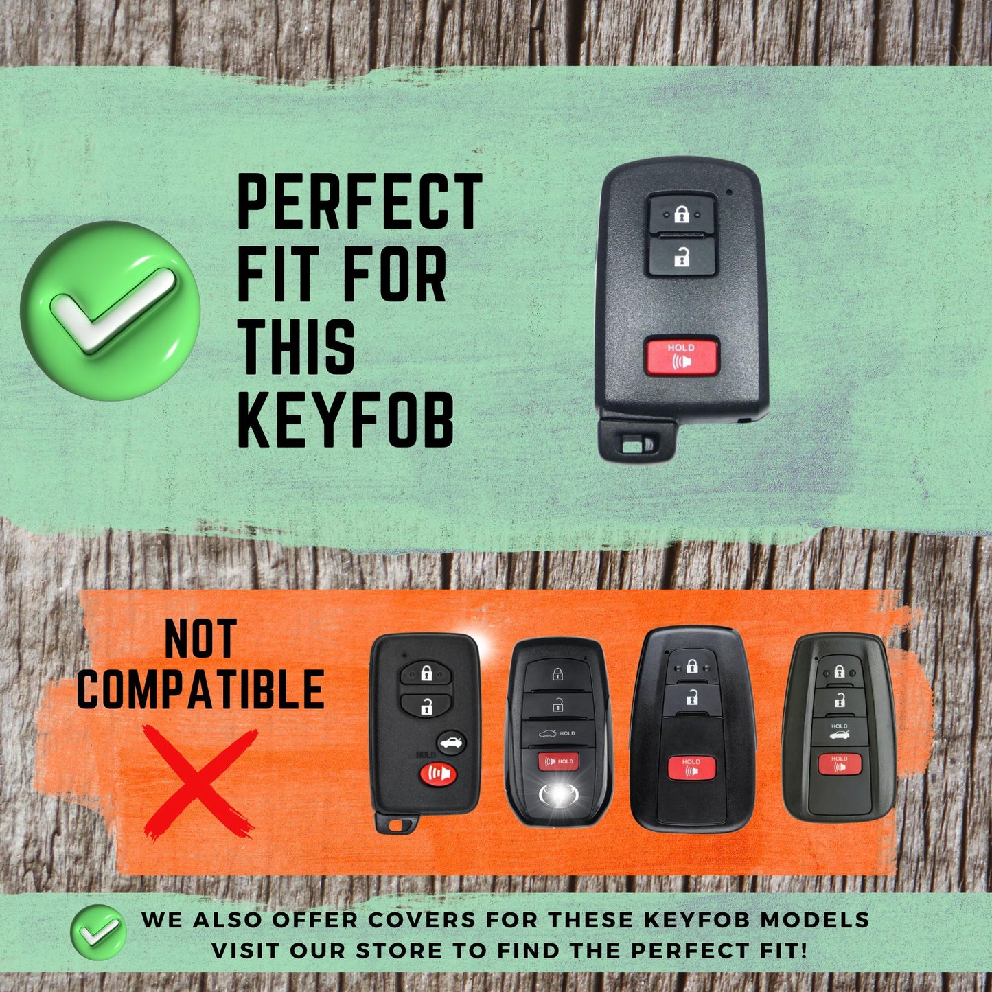 TOYOTA 3-Button Key Fob Cover for Tacoma, 4Runner, Tundra - Tpu 360 Protection