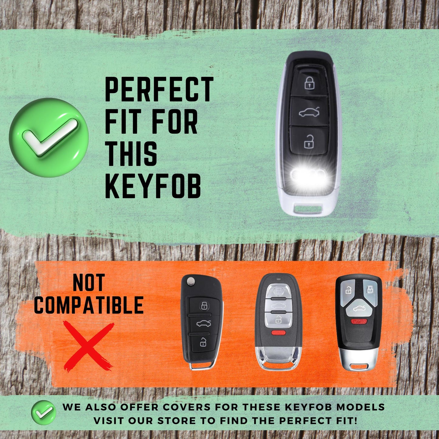 AUDI 3-Button Key Fob Cover for A3, A6, A7, A8, Q7, Q8, S3, S6, SQ7, RS6, RS7 - Tpu Smart Case