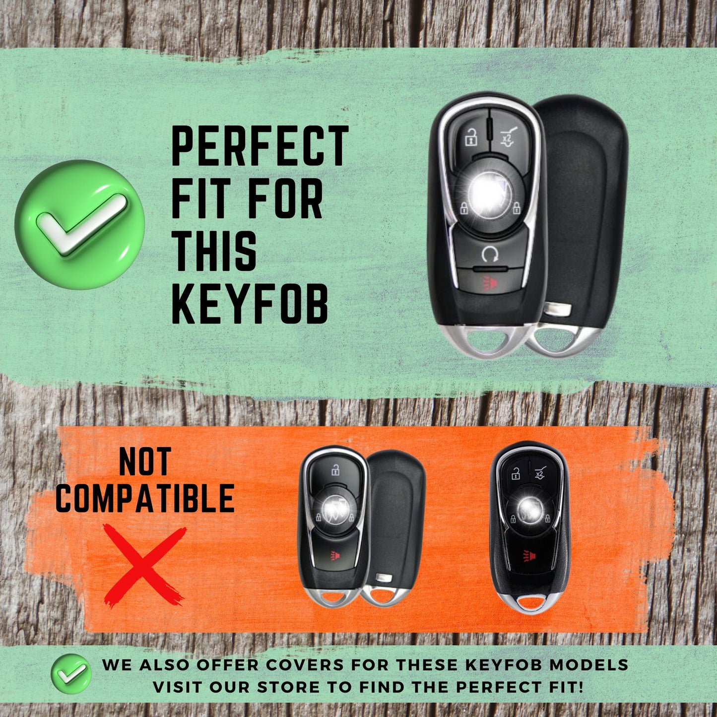 BUICK 5-Button Key Fob Cover for Enclave, Encore GX, Envision, Lacrosse