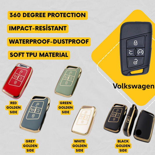 VOLKSWAGEN 5-Button Key Fob Cover for Arteon, Atlas, Jetta GLI, Tiguan - Tpu Smart Key Case