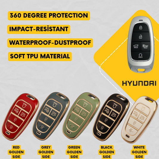 HYUNDAI 5-Button Key Fob Cover for Sonata, Palisade, Tucson, Santa Fe