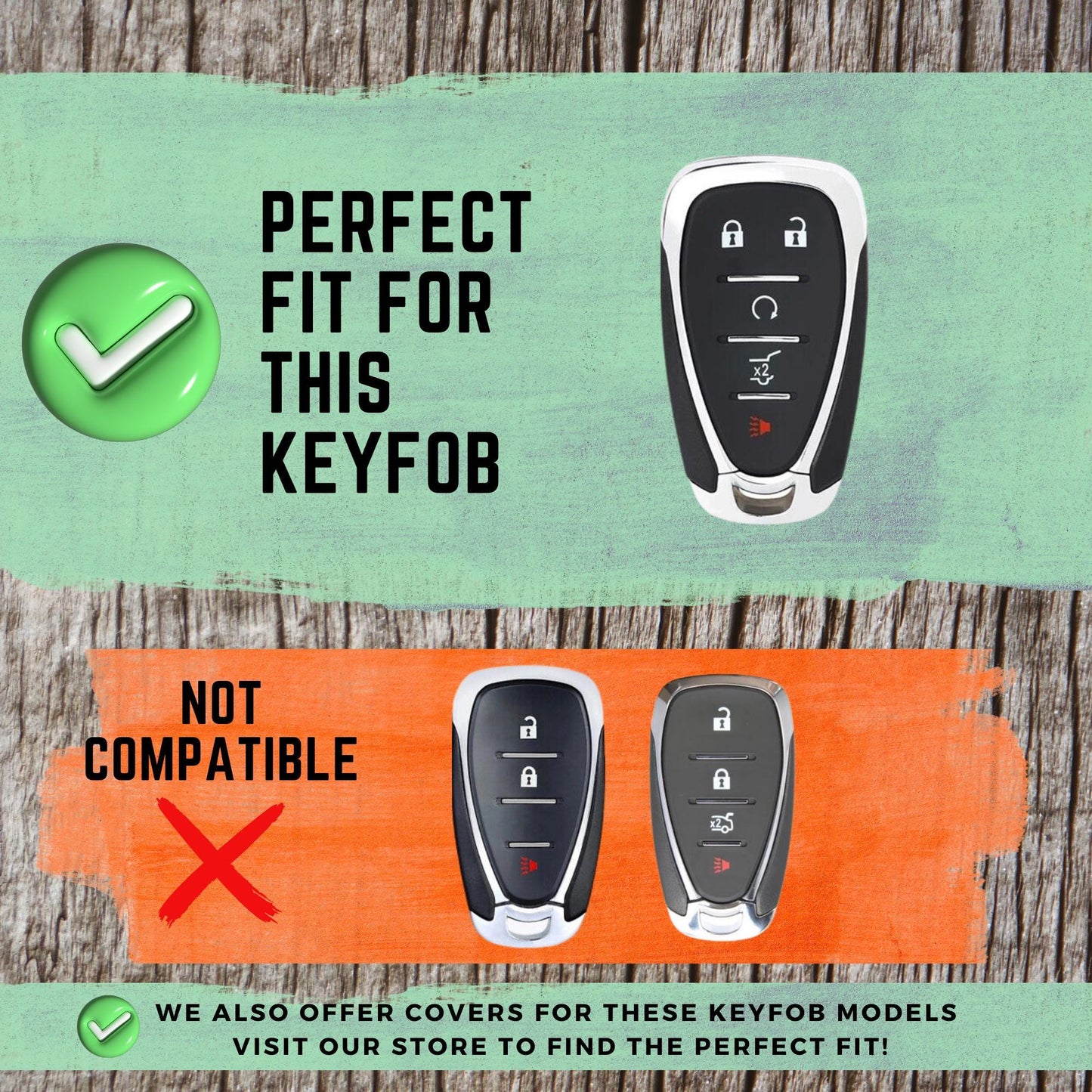 CHEVROLET 5-Button Key Fob Cover for Malibu, Camaro, Silverado - Tpu 360 Protection