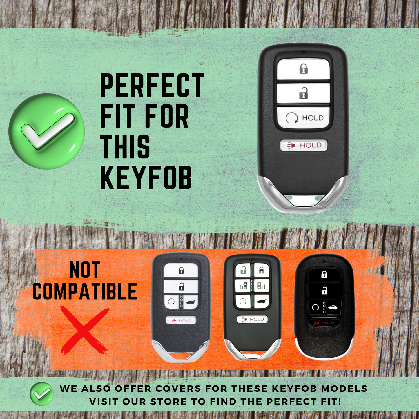 HONDA 4-Button Key Fob Cover for CR-V, Civic, Accord, Ridgeline, CR-V Touring - Tpu 360 Protection