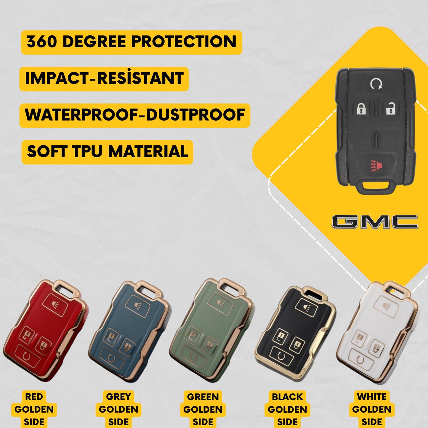 CHEVROLET/GMC 4-Button Key Fob Cover for Silverado, Sierra