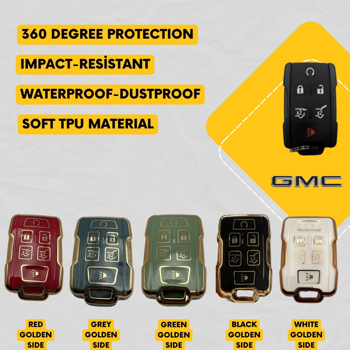 CHEVROLET 6-Button Key Fob Cover for Silverado, Sierra, Yukon