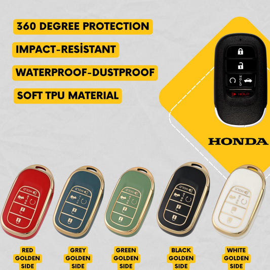 HONDA 5-Button Key Fob Cover for Accord, Civic, CR-V, HR-V, Pilot - Tpu Smart Remote Case