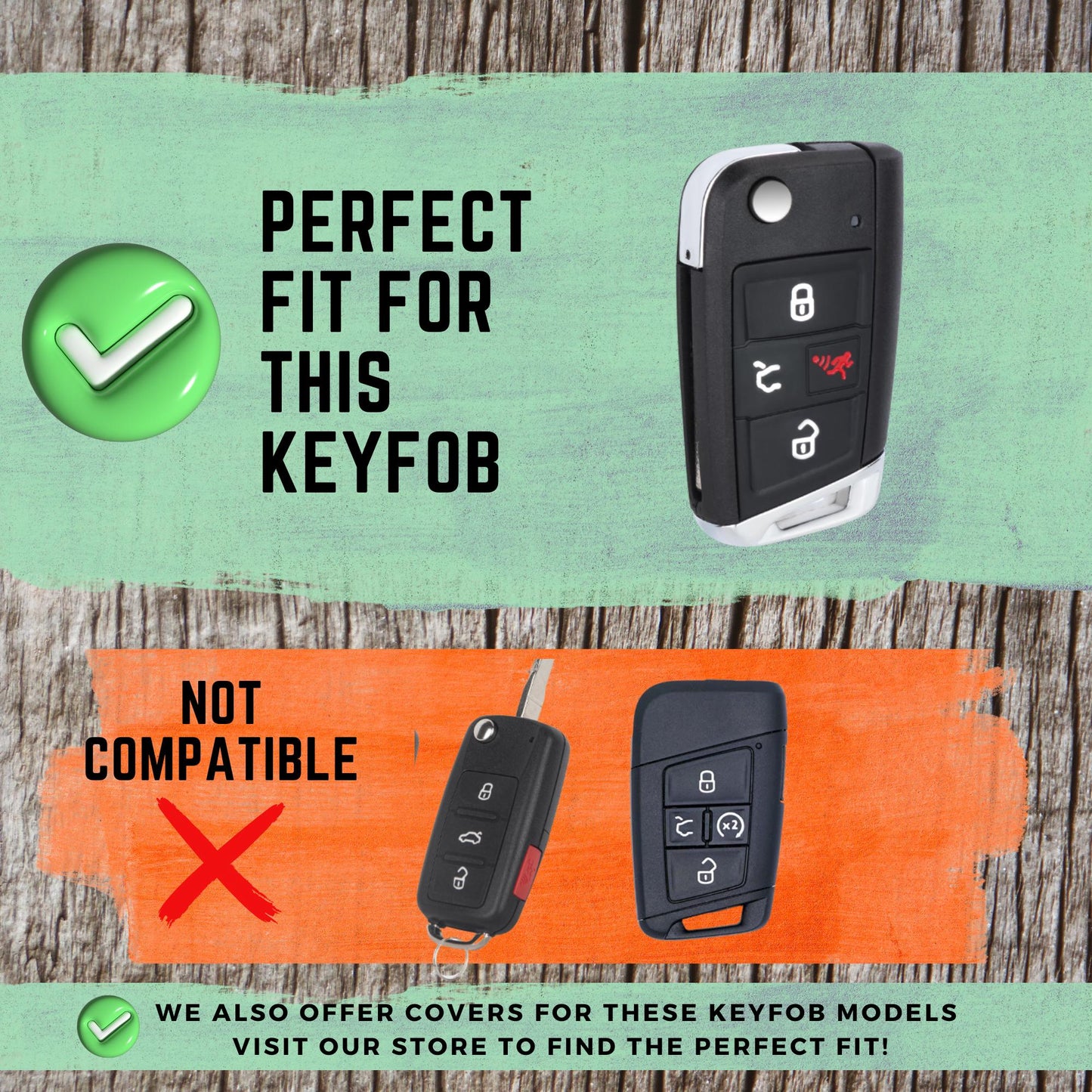 VOLKSWAGEN 4-Button Key Fob Cover for Golf, GTI, Jetta, Tiguan - Tpu Smart Key Case