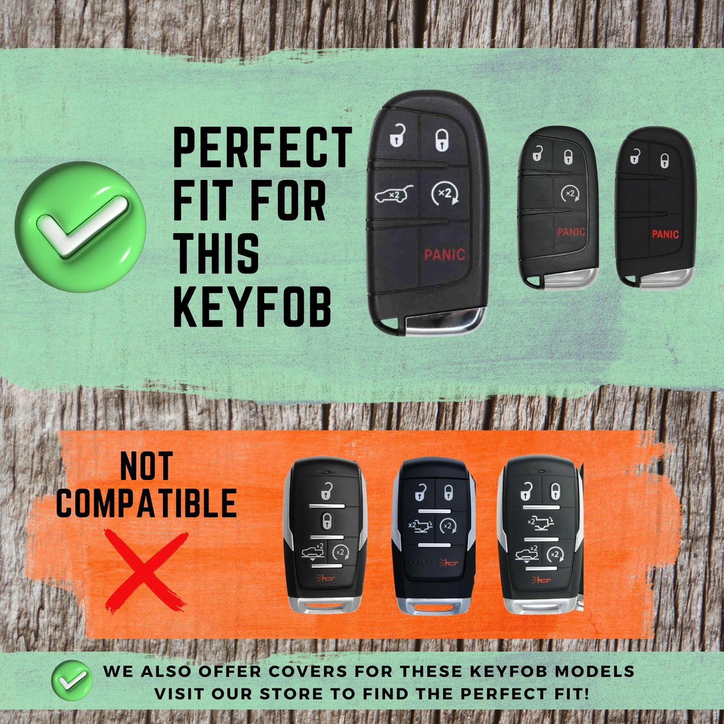 JEEP DODGE Compatible 5-Button Key Fob Cover for Cherokee, Grand Cherokee, Durango, Journey - TPU Case