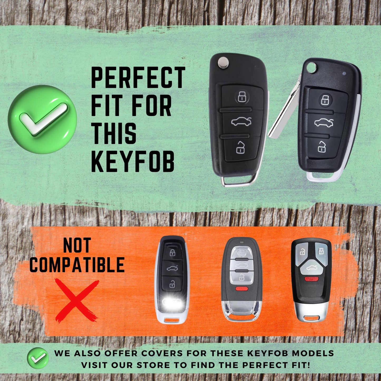 AUDI 3-Button Key Fob Cover for A6, S6, Q7 - Tpu Remote Case