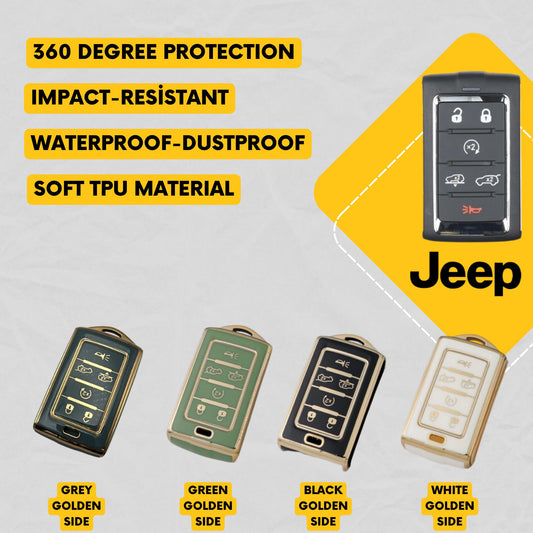 JEEP 6-Button Key Fob Cover for Wagoneer, Grand Wagoneer - Tpu Smart Key Case