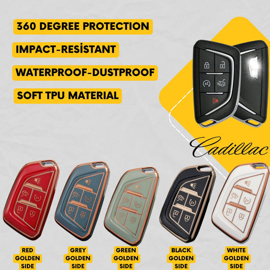 CADILLAC 5-Button Key Fob Cover for CT4, CT5 - Tpu Smart Remote Case