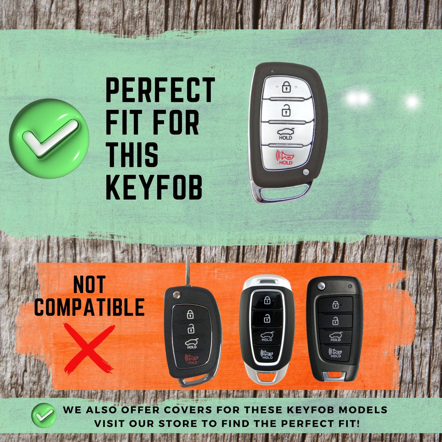 HYUNDAI-Compatible 4-Button Key Fob Cover for Elantra, Ioniq, Sonata, Tucson – TPU Remote Case