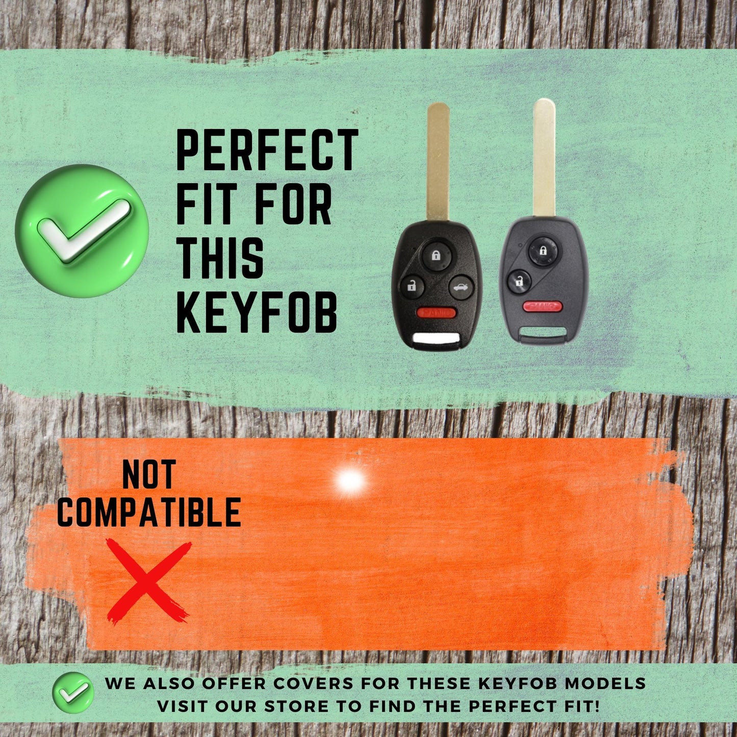 HONDA 4-Button Key Fob Cover for Accord, Civic, CR-V, Pilot, Odyssey