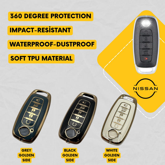 NISSAN 5-Button Key Fob Cover for Pathfinder, Rogue - Tpu Smart Key Case