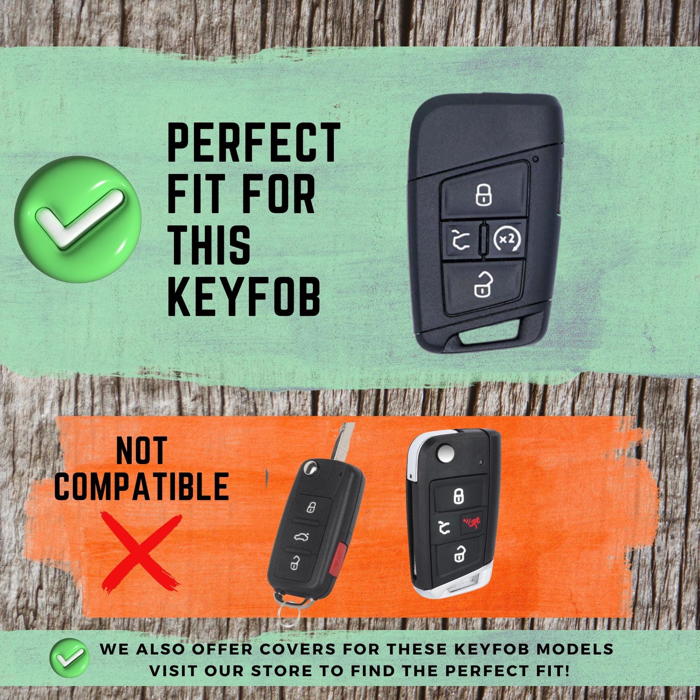 VOLKSWAGEN 5-Button Key Fob Cover for Arteon, Atlas, Jetta GLI, Tiguan - Tpu Smart Key Case