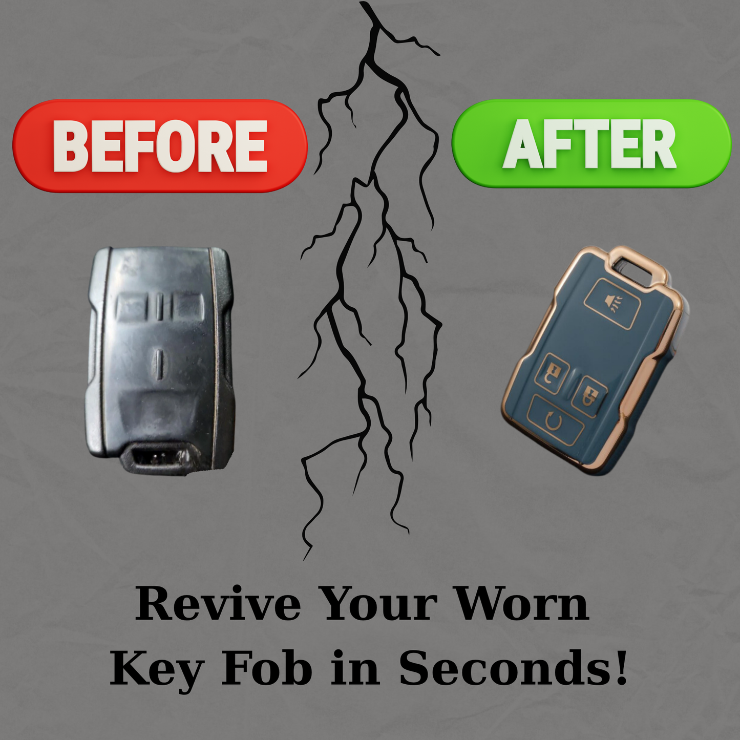CHEVROLET/GMC 4-Button Key Fob Cover for Silverado, Sierra