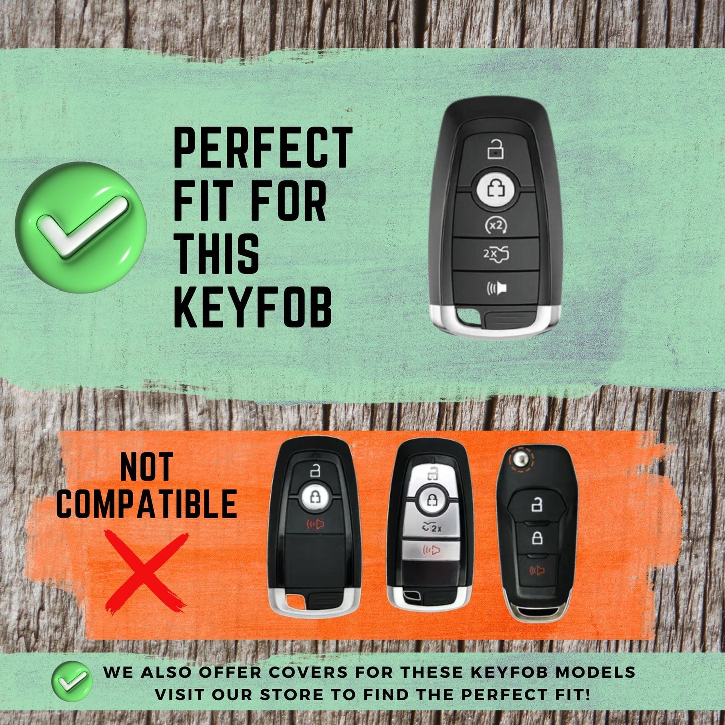 FORD 5-Button Key Fob Cover for Bronco, Edge, Escape, Expedition, Maverick, Explorer