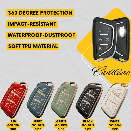CADILLAC 6-Button Key Fob Cover for Escalade - Tpu Remote Case