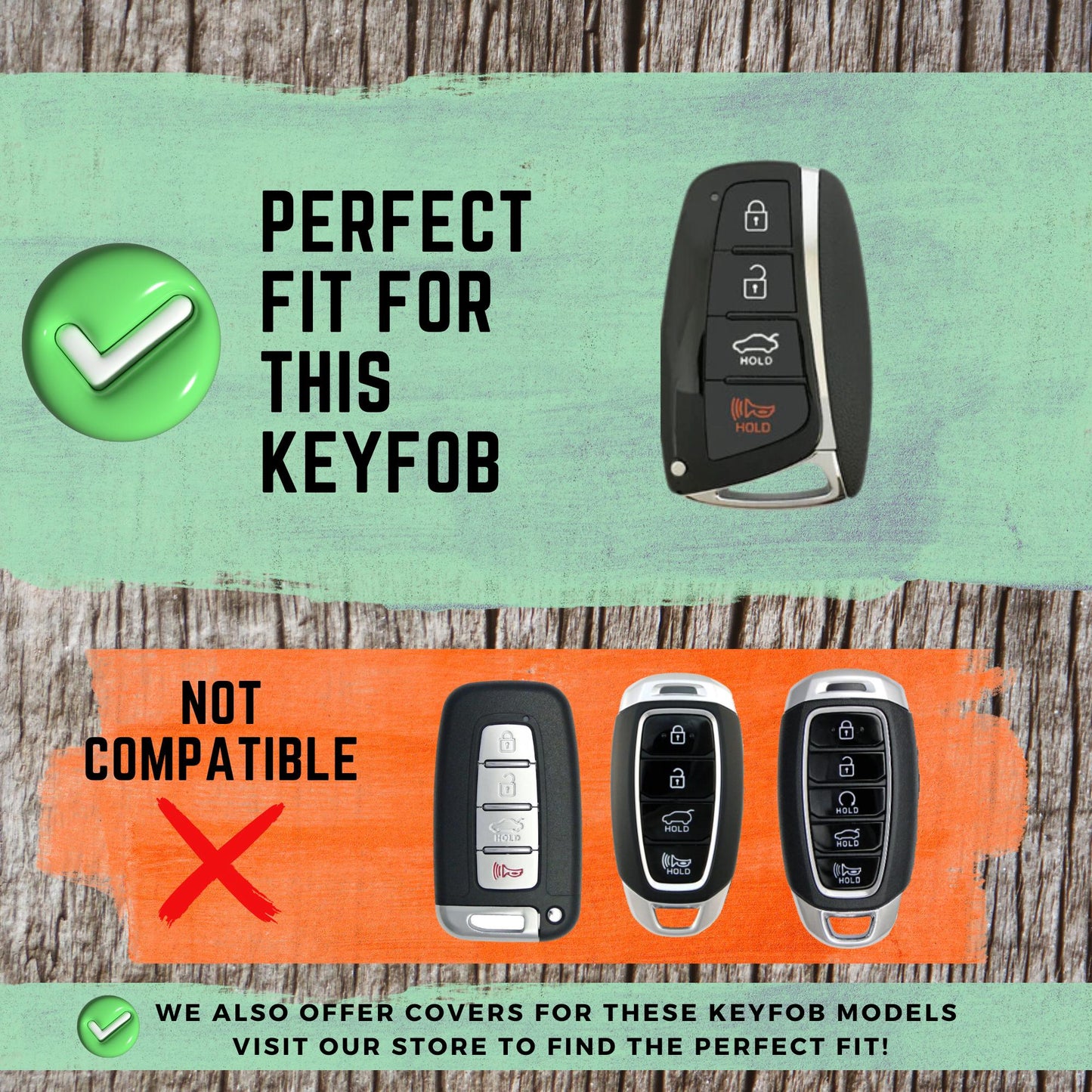 HYUNDAI-Compatible 4-Button TPU Remote Cover for Azera, Santa Fe, Equus, Genesis