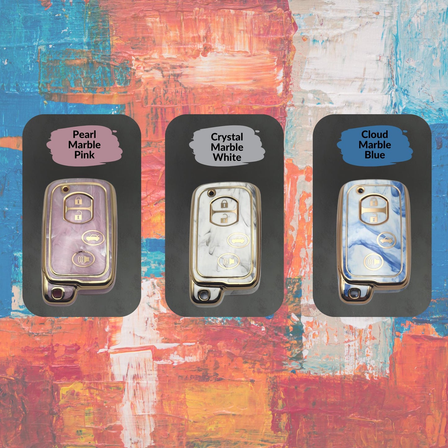 TOYOTA 4-Button Key Fob Cover for Prius, Avalon, Highlander - Tpu 360 Protection