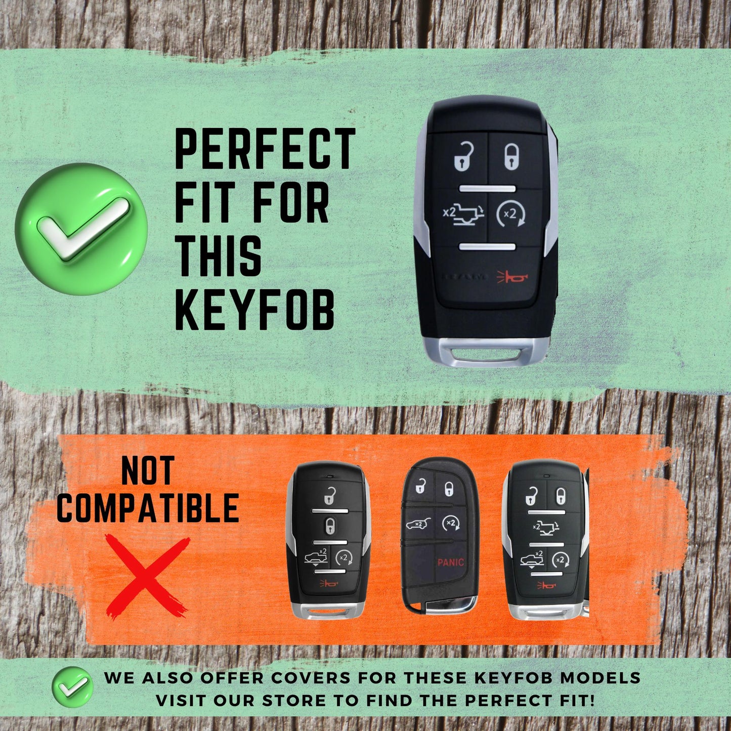 DODGE RAM 5-Button Key Fob Cover for Ram 1500 Pickup - Tpu Remote Case