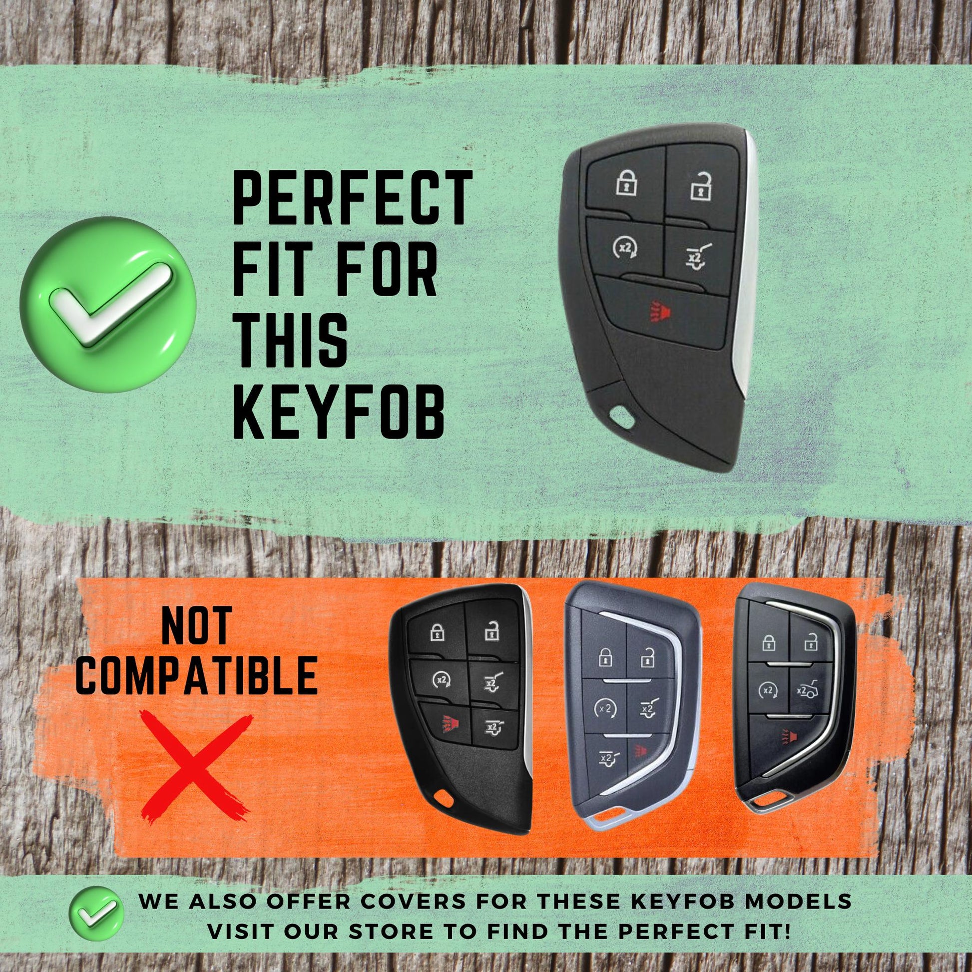 LIANGYM For GMC Key Fob Cover 5 Buttons Protection Key Case Keychain Fit For 2021-2025 GMC Yukon Denali Chevy Tahoe Suburban Silverado Buick Encore Envision Avenir