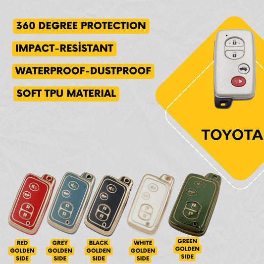 TOYOTA 4-Button Key Fob Cover for Prius, Avalon, Highlander - Tpu 360 Protection