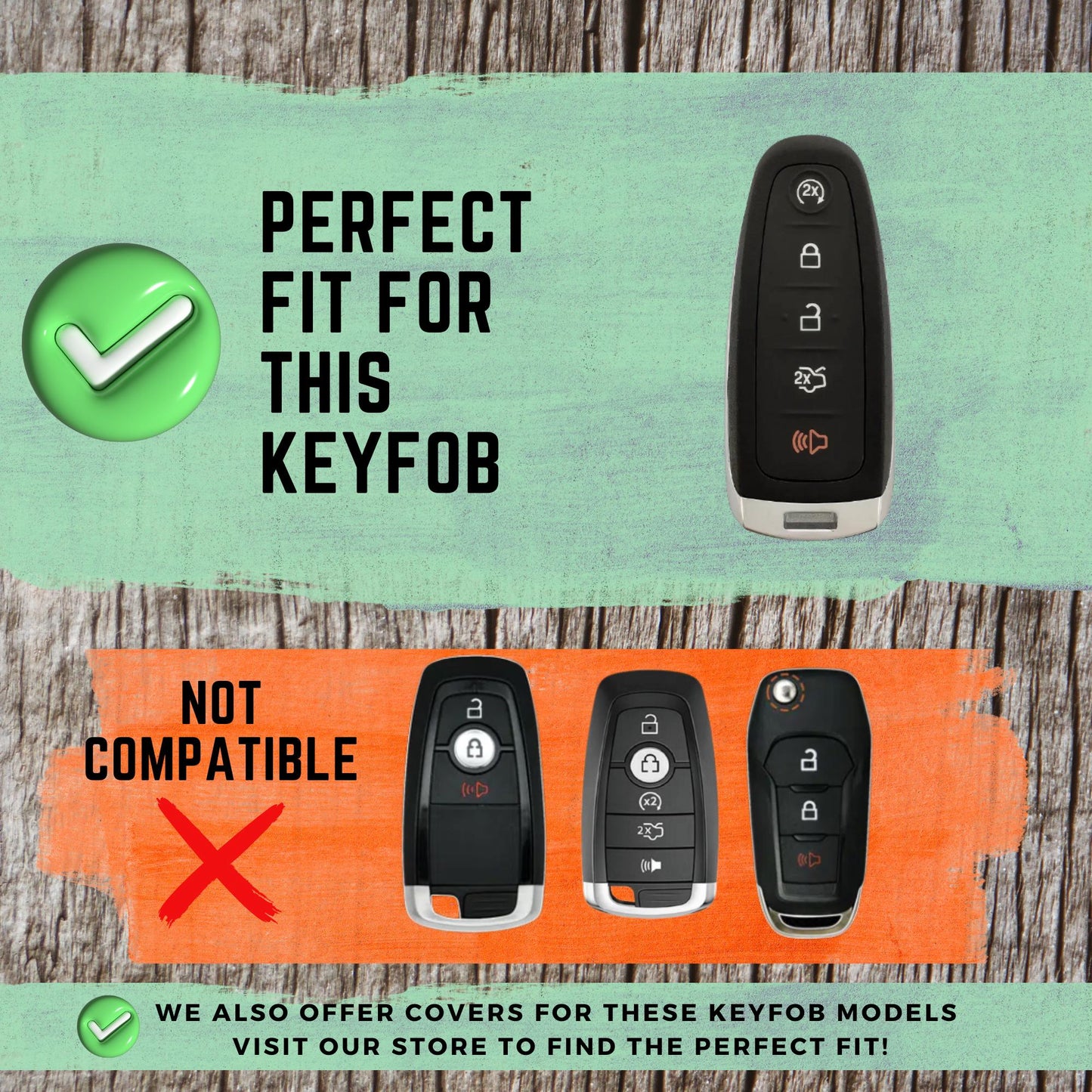 FORD 5-Button Key Fob Cover for Escape, Expedition, Flex, Explorer, Taurus, Navigator - Tpu Remote Case
