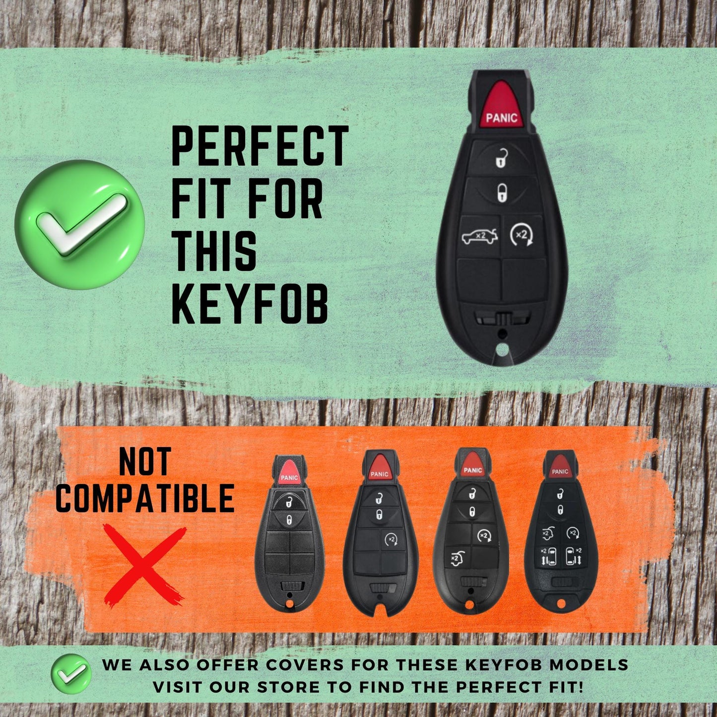 DODGE 5-Button Key Fob Cover for Dart, Challenger, Charger - Tpu Smart Key Case