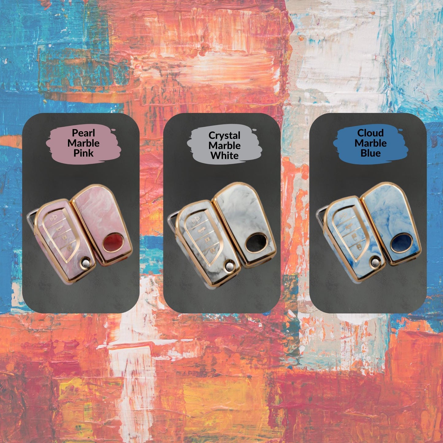 TOYOTA 4-Button Flip Key Fob Cover for Camry, Corolla - Tpu 360