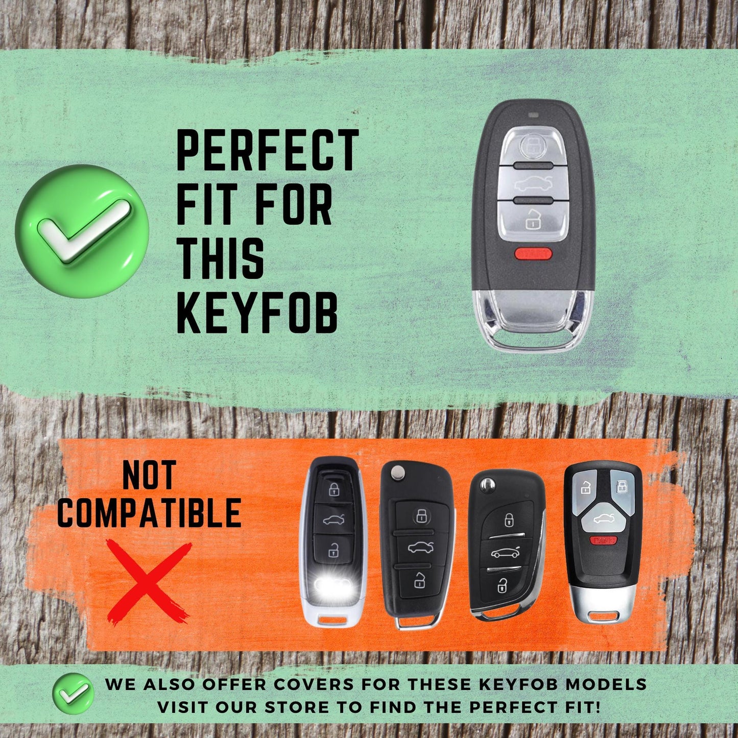 AUDI 4-Button Key Fob Cover for A4, A5, Q5, A6, A7, A8 - Tpu Remote Case